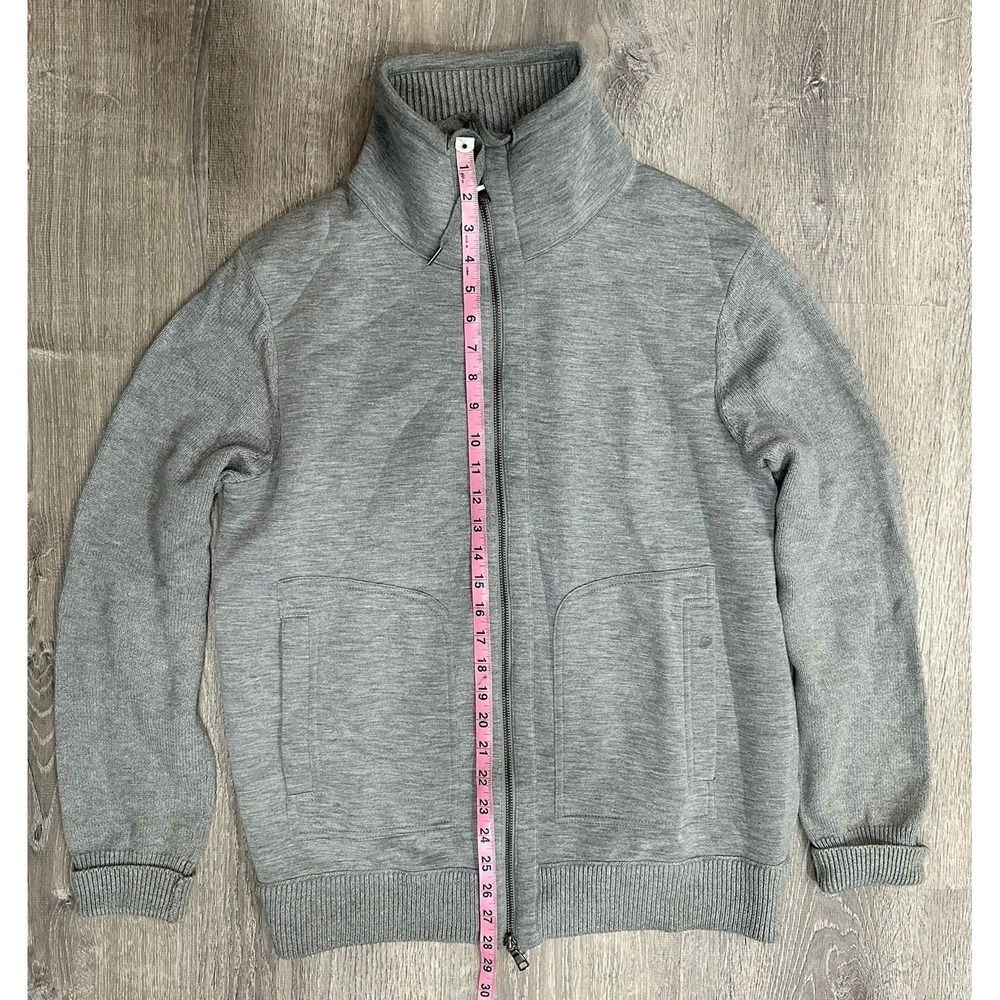 Banana Republic Sweater Mens Large Gray Cardigan Collared Heavy Full Zip Sweater - Picture 4 of 13